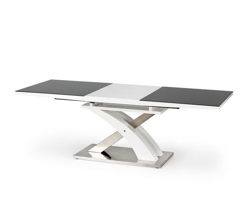 Table à Manger Design Noir Et Blanc Avec Rallonge Cesar