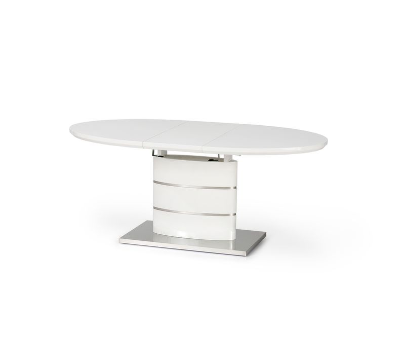 Table Salle à Manger Ovale Blanche Laquée Avec Rallonge Ipson