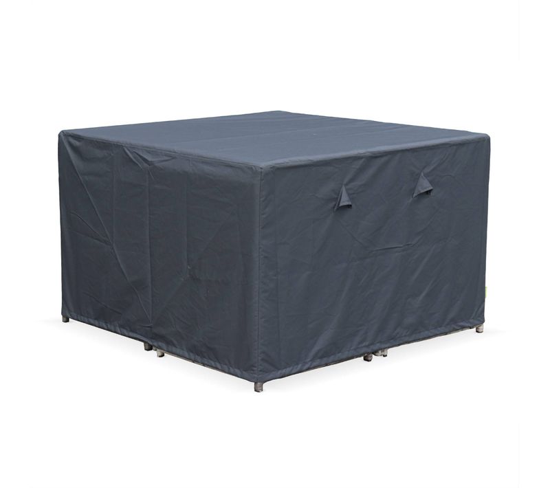 Housse De Protection 112x112cm Gris Foncé - Bâche Carrée En Polyester Enduit Pa Pour Tables De