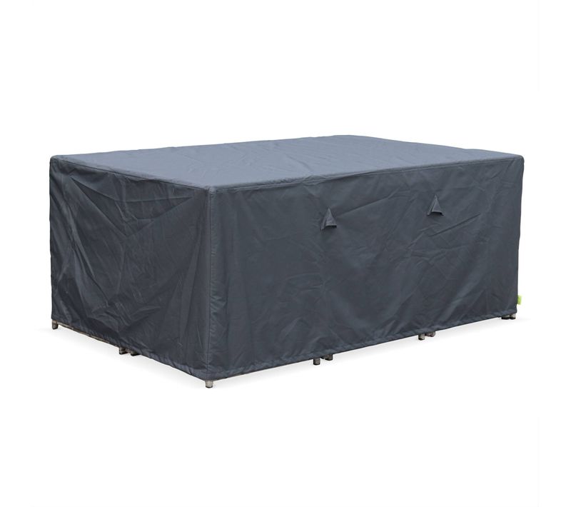 Housse De Protection 172x112cm Gris Foncé - Bâche Rectangulaire En Polyester Enduit Pa Pour Tables