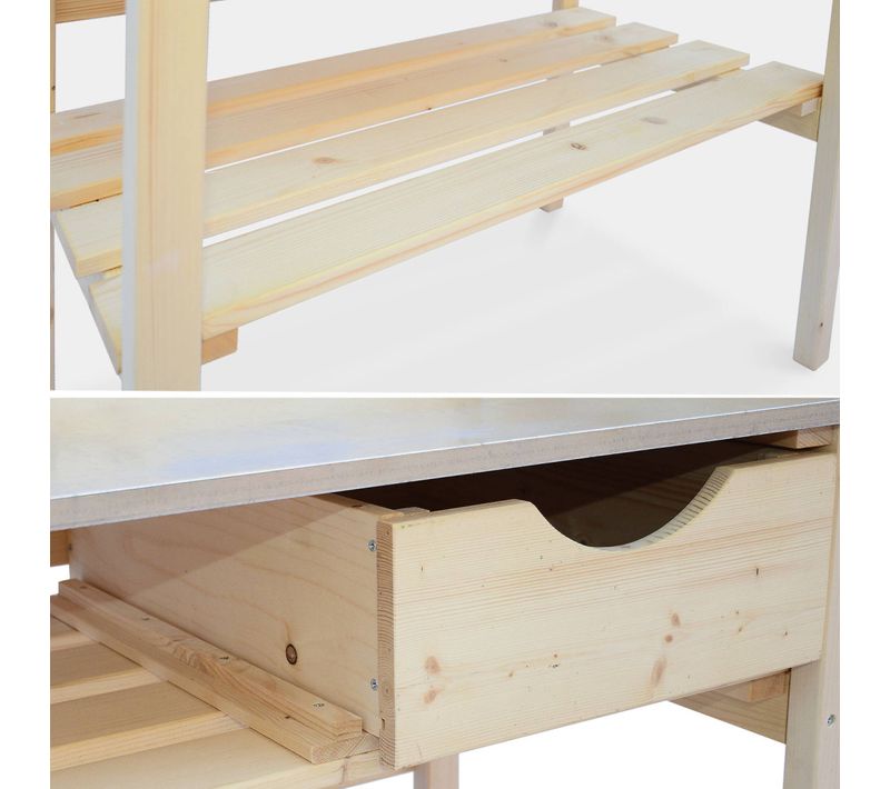 Table De Rempotage Petunia Avec 2 Tiroirs. établi Extérieur En Bois. Table Pour Semis