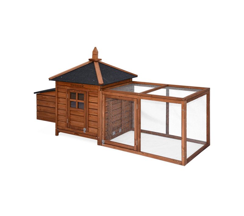 Poulailler En Bois Java. 4 Poules. Cage à Poule Avec Enclos