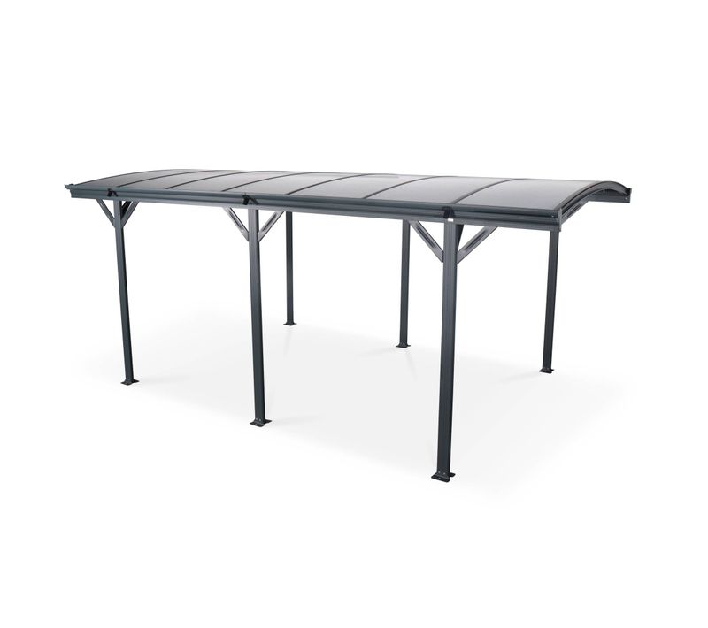 Carport De 15m² En Aluminium Anthracite Et Polycarbonate - Le Mans 5x3m - Abri De Voiture 500 X 300