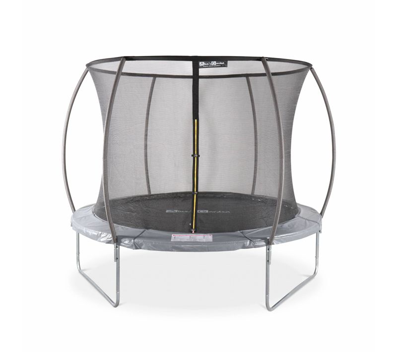 Trampoline Rond D. 305cm Gris Avec Filet De Protection Intérieur - Mars Inner – Nouveau Modèle -