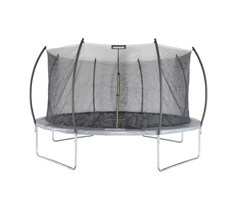 Trampoline Rond D. 490cm Gris Avec Filet De Protection Intérieur - Jupiter Inner – Nouveau Modèle -