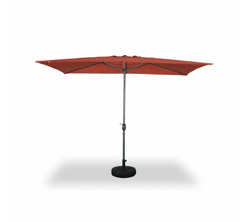 Parasol Droit Rectangulaire 2x3m - Touquet Terracotta - Mât Central En Aluminium Orientable Et