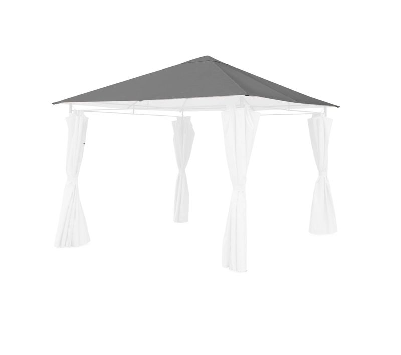 Toile De Toit Grise Pour Tonnelle 3x3m Elusa - Toile De Rechange Pergola. Toile De Remplacement