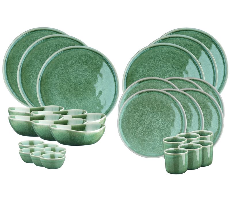 Lot De 30 Set Complet En Grès Vert D