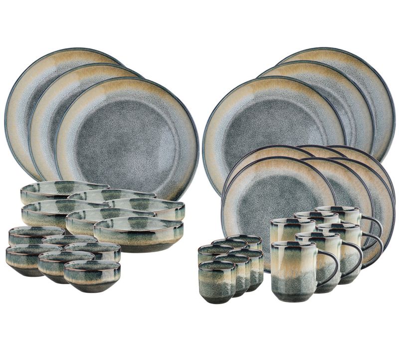 Lot De 36 Set Complet En Grès Gris D