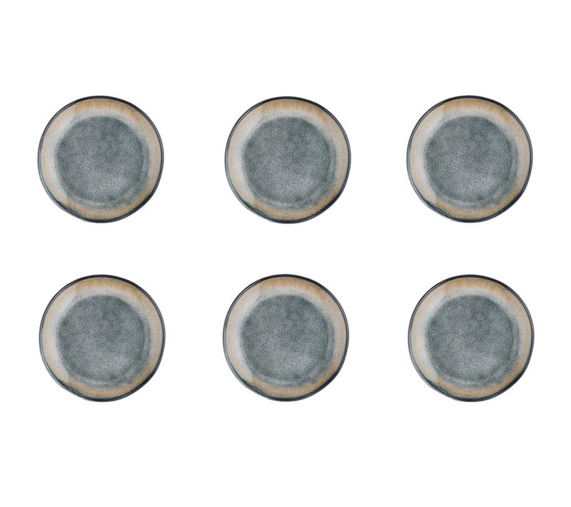 Lot De 6 Assiettes à Dessert En Grès Gris D20.5