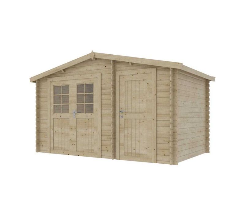 Abri De Jardin En Épicéa 2 Espaces Double Pente 7.30 M2 Aster