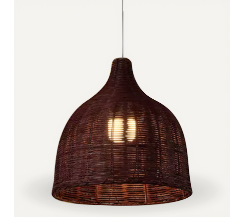 Suspension Rotin Naturel Kamiros En Forme De Cloche 26cm