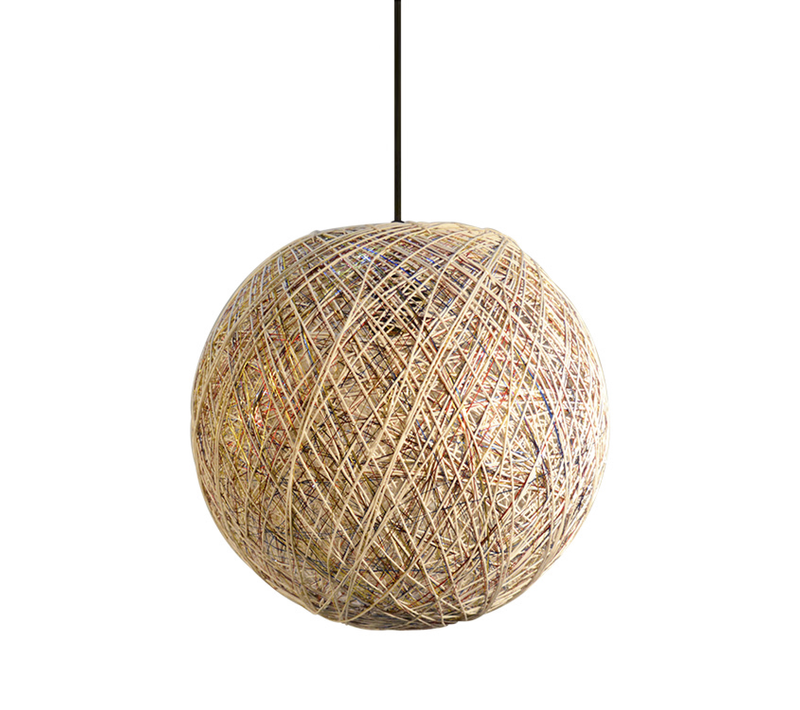 Suspension En Corde De Papier Naturel Mistra Forme Boule