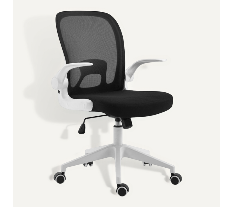 Chaise De Bureau Ergonomique Noire Et Blanche – Dossier Respirant Et Hauteur Réglable