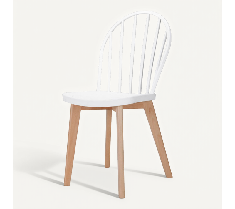 Chaise De Salle À Manger Emy Blanche Avec Pieds En Bois