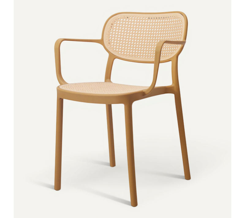 Chaise De Salle À Manger Moutarde Style Vintage Avec Accoudoirs