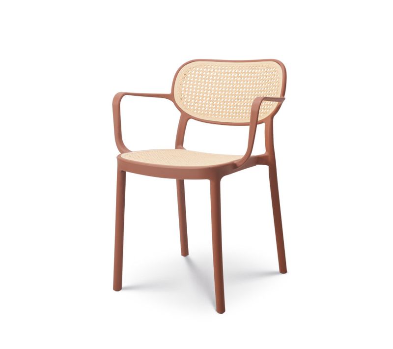 Chaise De Salle à Manger Rouille Style Vintage Avec Accoudoirs