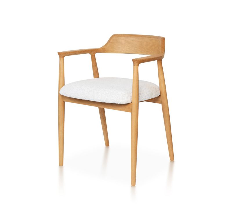 Chaise Serena Scandinave En Bois Naturel Et Coussin Chiné