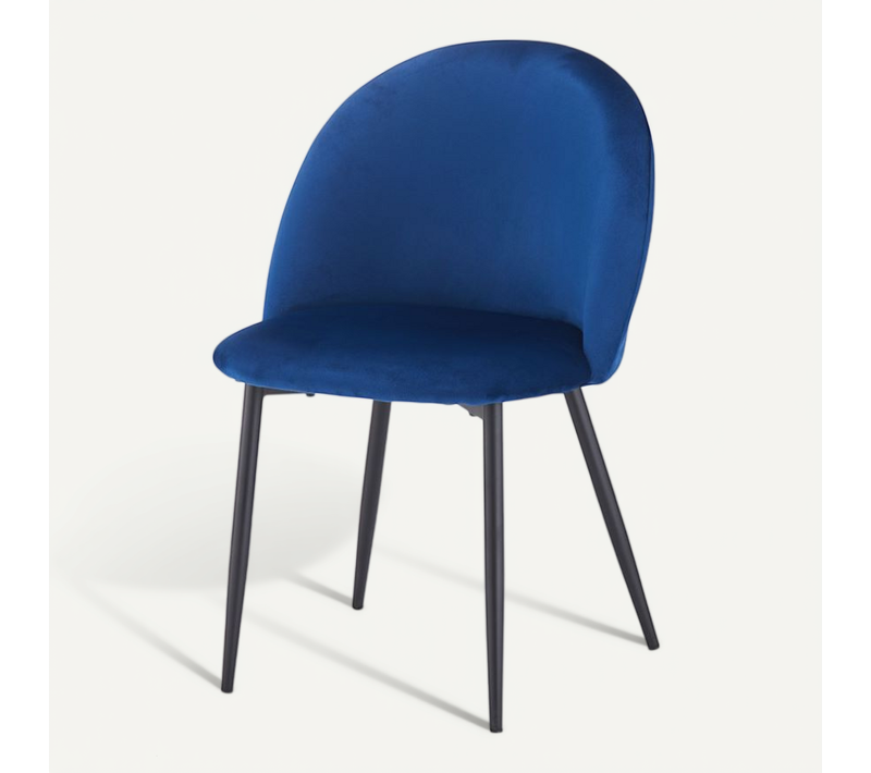 Chaise Isalys En Tissu Velours Bleu Foncé