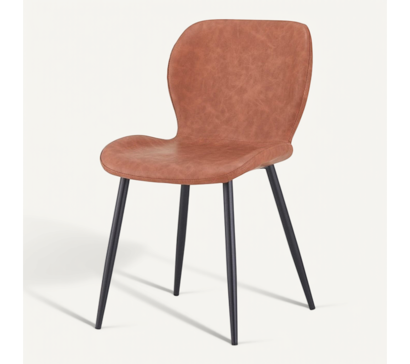 Lot De 2 Chaises De Salle À Manger Ninalou En Simili Marron
