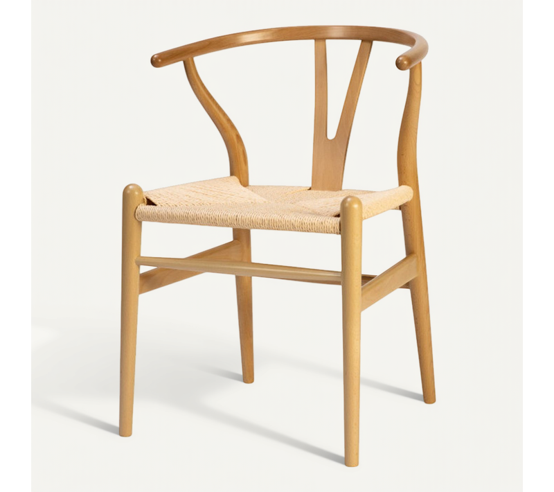 Chaise Liv Scandinave En Bois Naturel Et Corde