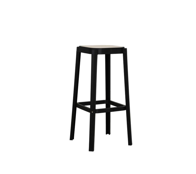 Tabouret Oasis En Résine Noir Hauteur 75cm – Empilable, Léger, Cuisine, Îlot Et Comptoir
