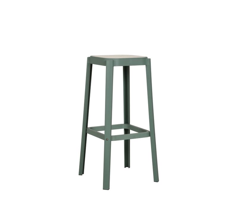 Tabouret Oasis En Résine Vert Hauteur 75cm – Empilable, Léger, Cuisine, Îlot Et Comptoir
