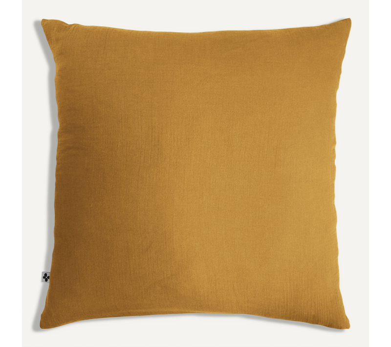 Taie D’oreiller 60 X 60 Cm – Double Gaze De Coton – Gaïa Safran