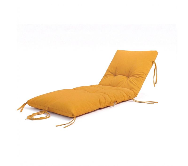 Coussin Pour Bain De Soleil En Polyester 185 X55cm Jaune Miel