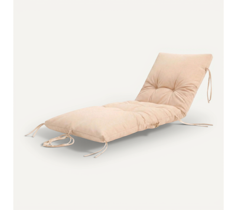 Coussin Pour Bain De Soleil En Polyester 185 X55cm Beige Clair