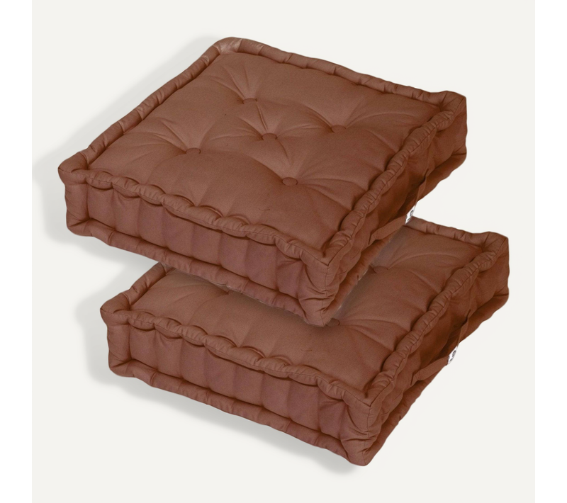 Coussin De Sol Lot De 2  - 60 X 60 Cm Rouille