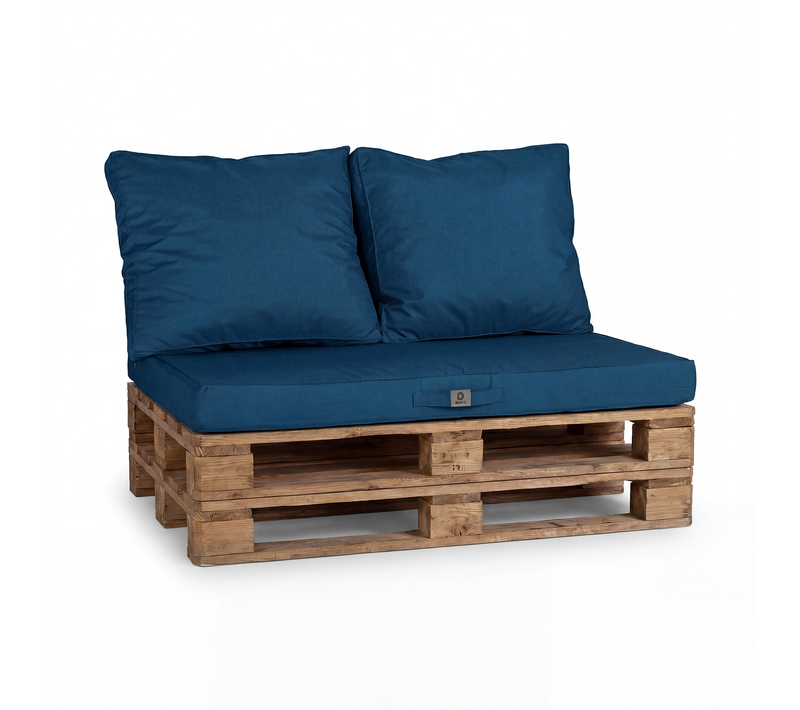 Lot De 3 Coussins Pour Palette Déhoussables En Polyester Bleu