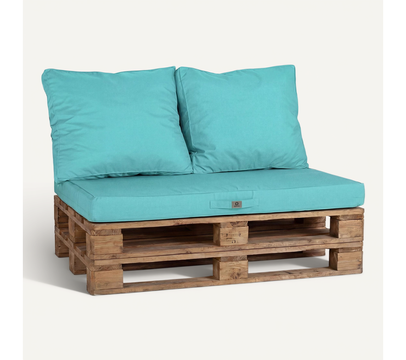 Lot De 3 Coussins Pour Palette Déhoussables En Polyester Bleu Clair