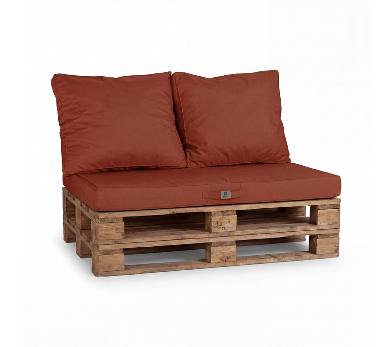 Lot De 3 Coussins Pour Palette Déhoussables En Polyester Terracotta