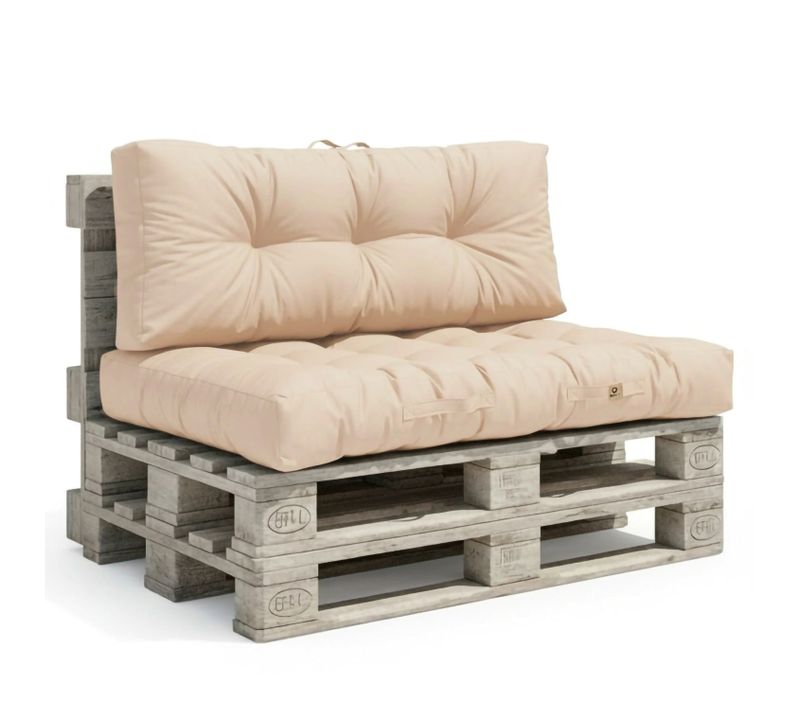 Coussins Matelas Pour Palette 120x80x20 En Polyester Beige