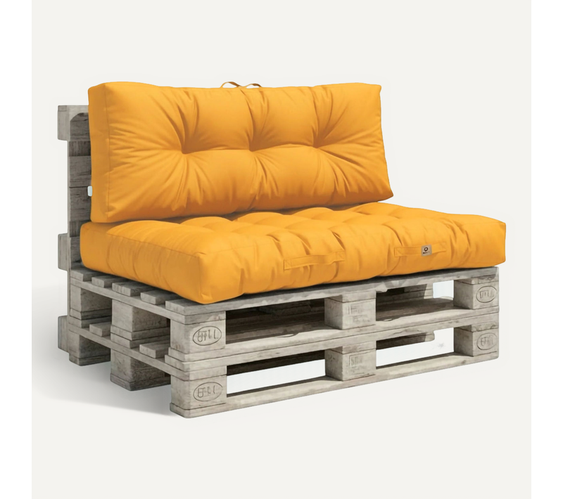 Coussins Matelas Pour Palette 120x80x20 En Polyester Jaune Miel