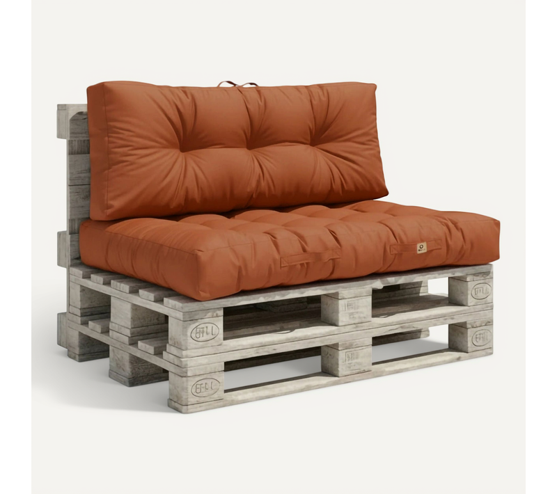 Coussins Matelas Pour Palette 120x80x20 En Polyester Terracotta
