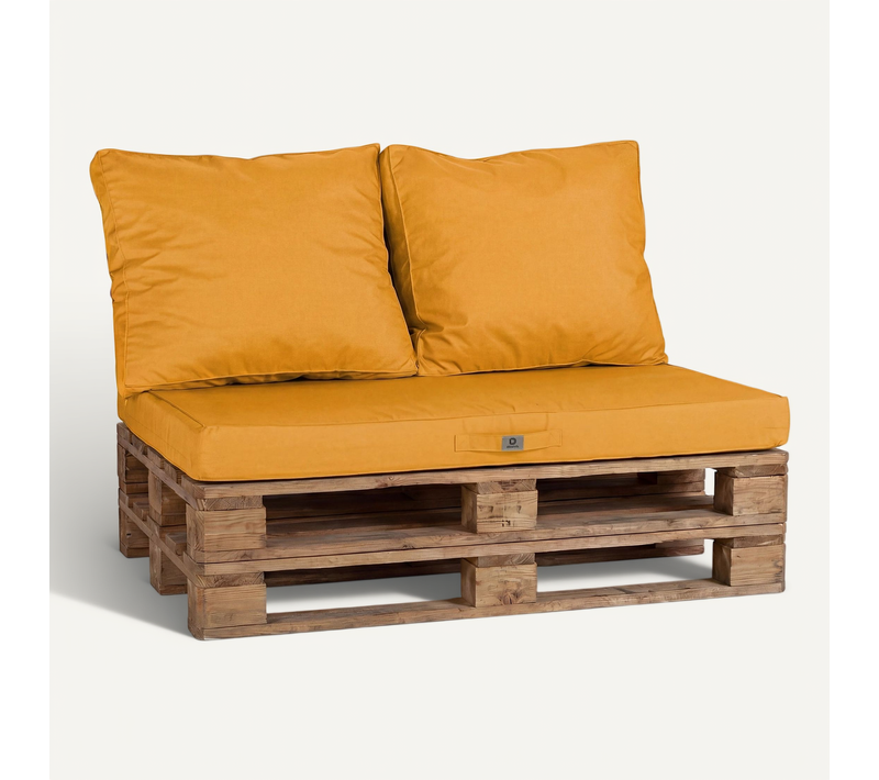 Lot De 3 Coussins Pour Palette Déhoussables En Polyester Jaune