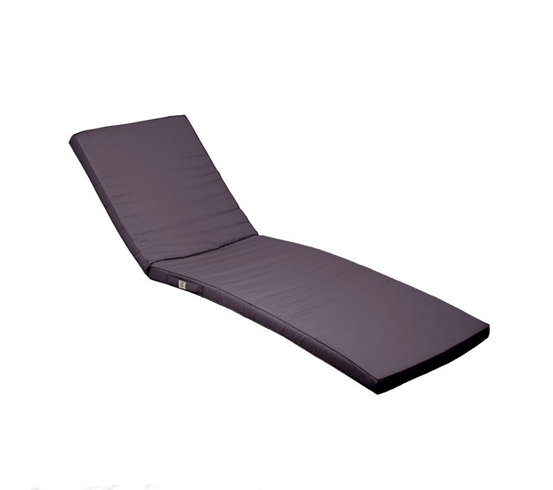Coussin Pour Transat Déhoussable 185x55x4cm Gris Carbone
