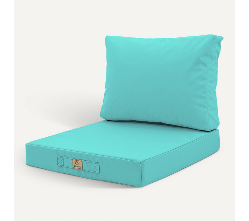Coussins Pour Salon De Jardin Déhoussable 60x60cm Bleu Caraïbes
