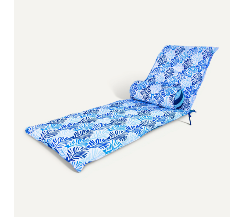Coussin Pour Chaise Longue Et Traversin 195x60x5cm Motif Feuillage