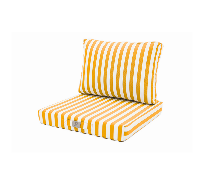Coussins Pour Salon De Jardin Déhoussable 50x50cm Rayure Jaunes