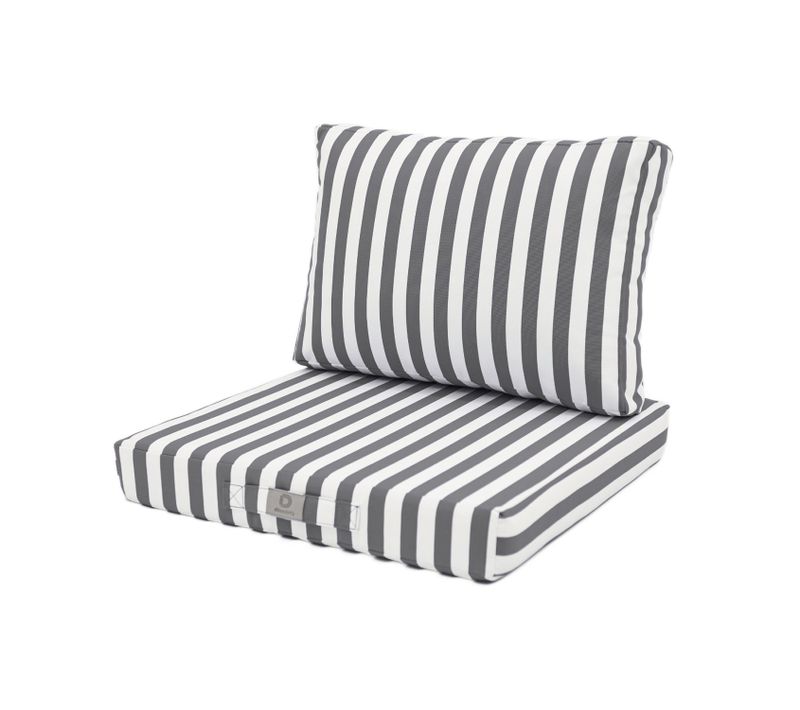 Coussins Pour Salon De Jardin Déhoussable 50x50cm Rayure Gris Foncé