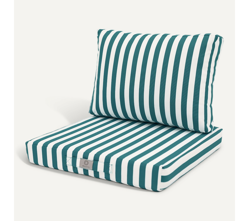 Coussins Pour Salon De Jardin Déhoussable 50x50cm Rayure Vert