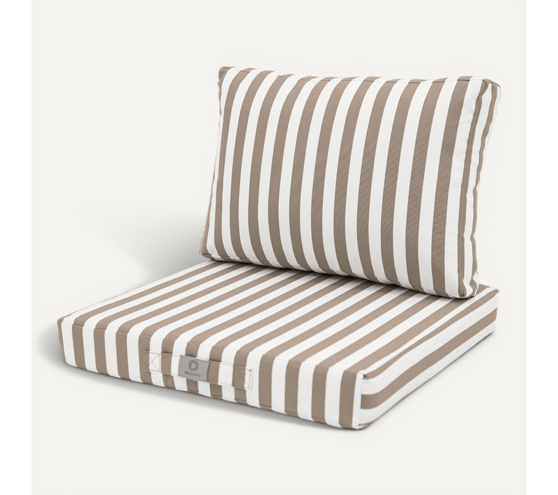 Coussins Pour Salon De Jardin Déhoussable 60x60cm Rayure Beige