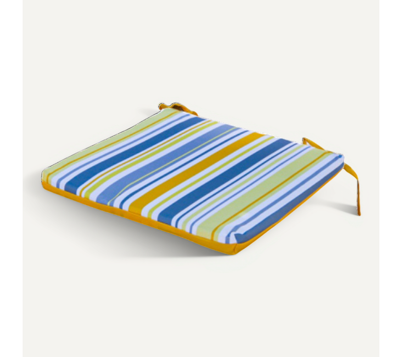 Lot De 4 Galettes De Chaise Motif Rayures Solaires 35x35 Cm