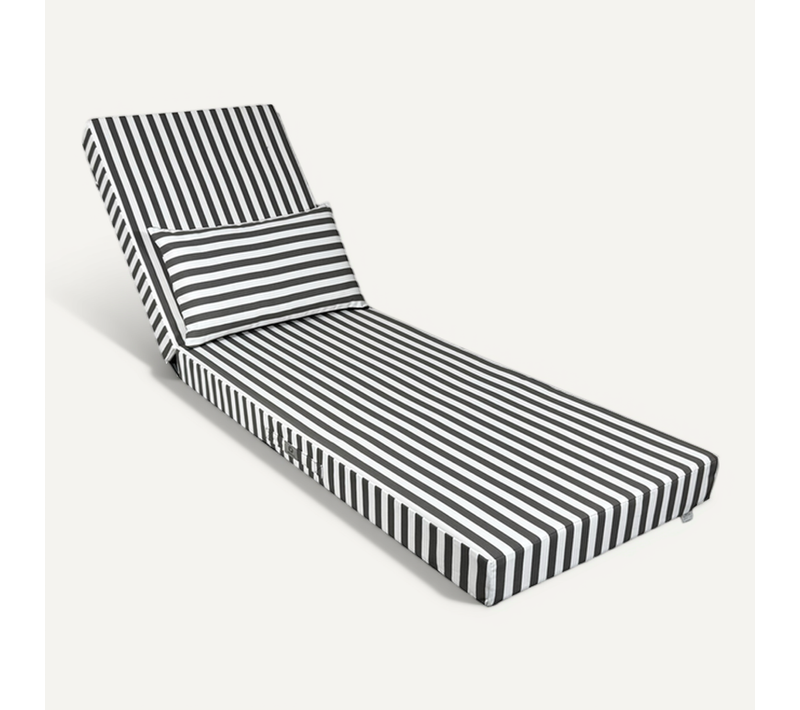 Coussin Bain De Soleil Premium Avec Coussin - Rayures Gris Foncés