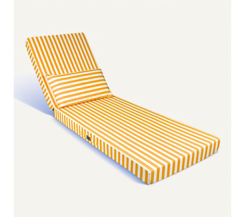 Coussin Bain De Soleil Premium Avec Coussin - Rayures Jaunes