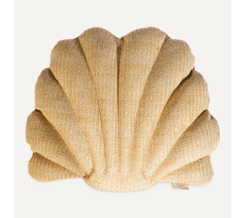 Coussin Effet Raphia - Forme De Coquillage - 50x35cm