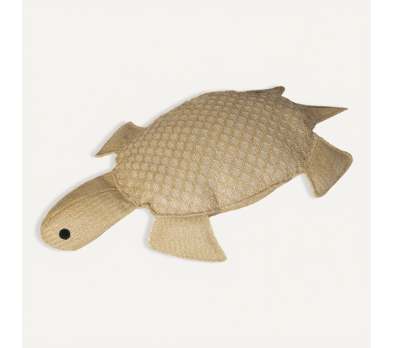Coussin Effet Raphia - Forme De Tortue - 60x20cm